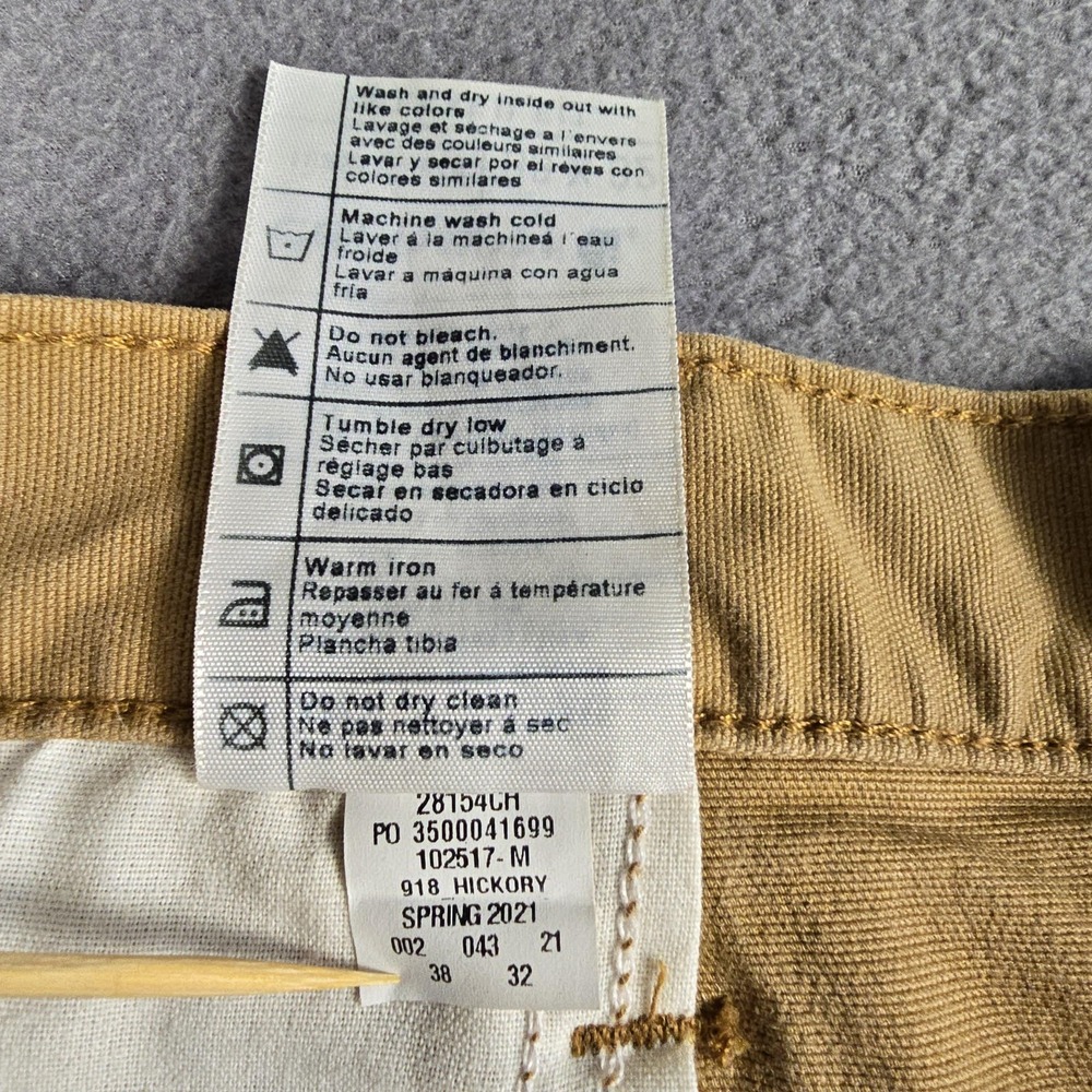 Carhartt Pants Mens 38x31 Beige Relaxed Fit Straight Leg Canvas Workwear Stretch - Picture 13 of 13